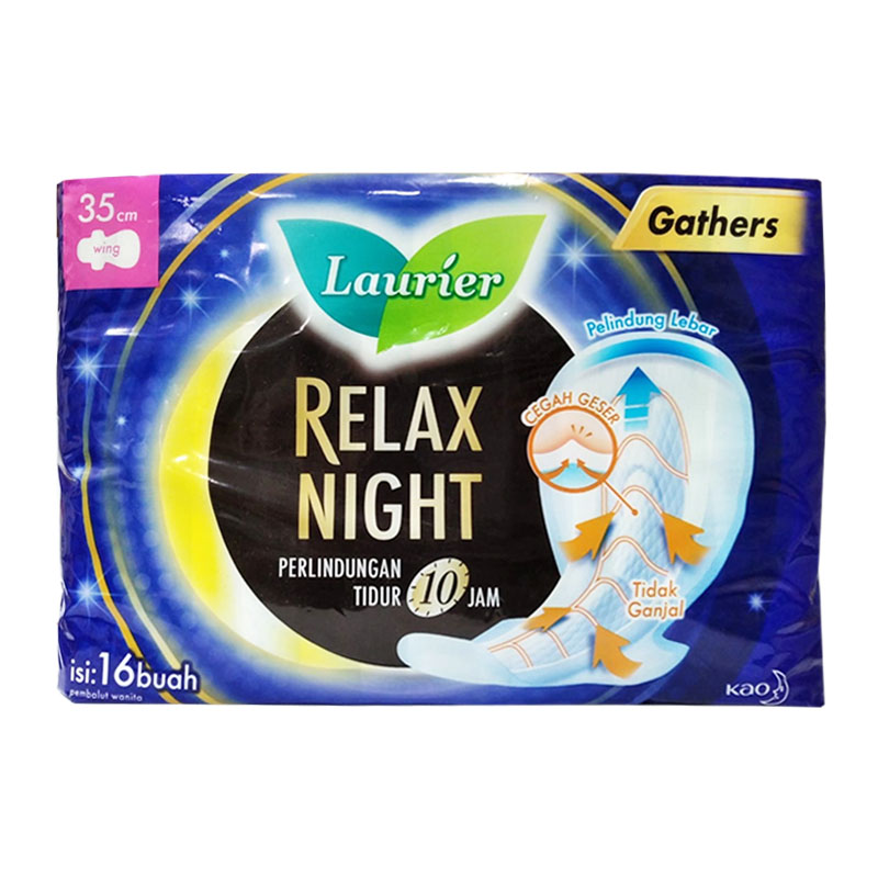 Laurier Pembalut Wanita RELAX NIGHT 35cm isi 16pcs 