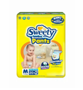 Sweety Popok Bayi Bronze Day Active Pants Size M 20+2