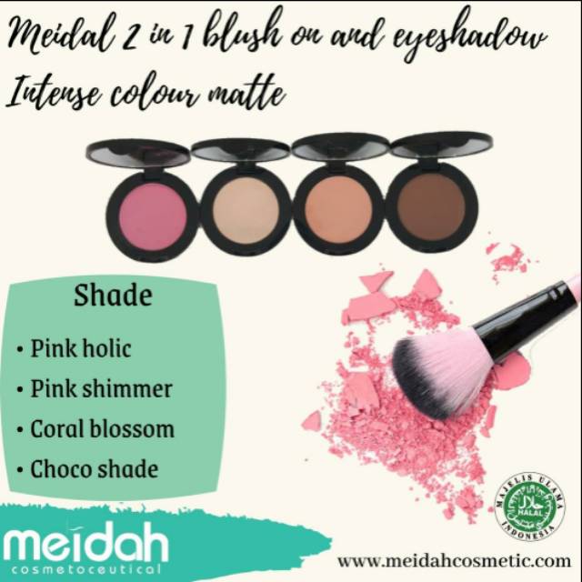  Meidah 2 in 1 Blush on'n Eyeshadow Intense Colour Coral Blossom E5
