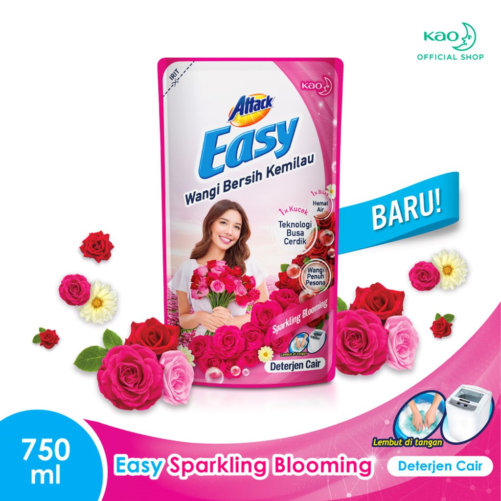 Attack Easy Deterjen Cair Sparkling Blooming 750ml