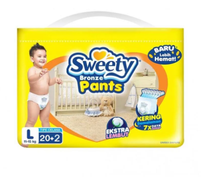 Sweety Popok Bayi Bronze Day Active Pants Size L 20+2