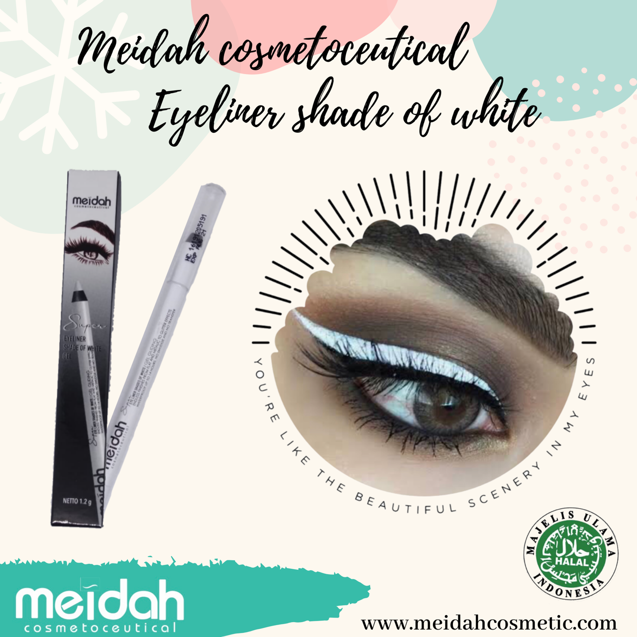 Meidah Eyeliner Shades Of White - Gel gliding