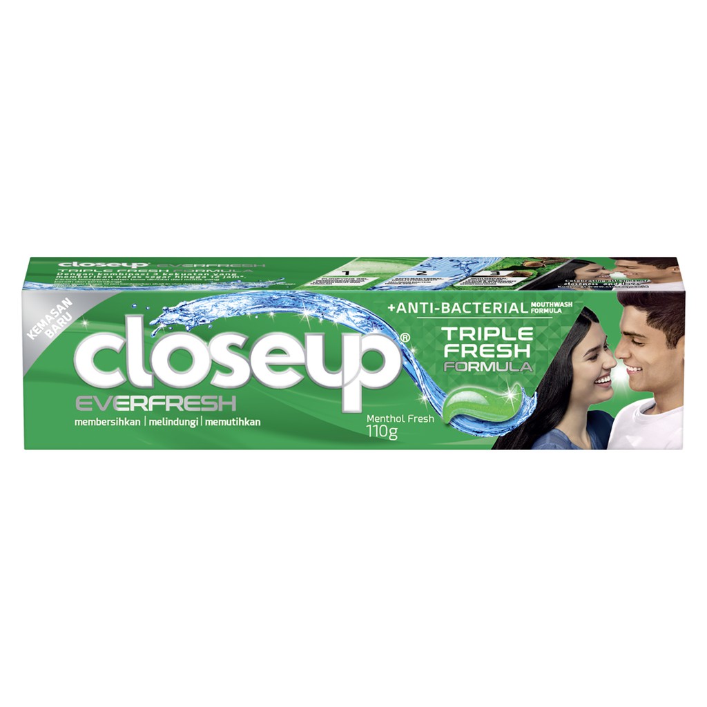 Closeup Pasta Gigi Triple Fresh Menthol Antibacterial 110g 